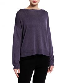 Round-Neck Lyocell Silk Sweater at Neiman Marcus